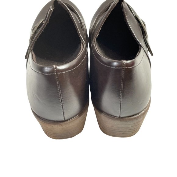 Safe T Step Women's Brown Faux Leather Slip Resistant Clogs Size 7 - Picture 2 of 4